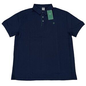Flint Park Navy Polo Shirt XL Organic Cotton Short Sleeve Collared Mens NWT